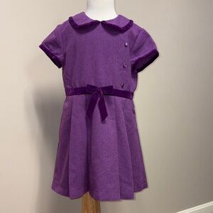 American girl beforever Rebecca wool blend velvet trim purple dress size 7